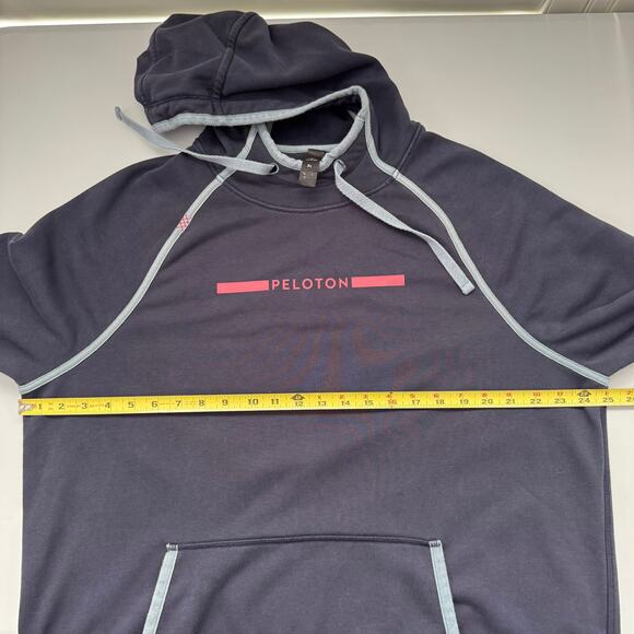 Rhone x Peloton Spellout Logo Cycling Pullover Athletic Hoodie Navy Blue Men XL - Picture 7 of 9